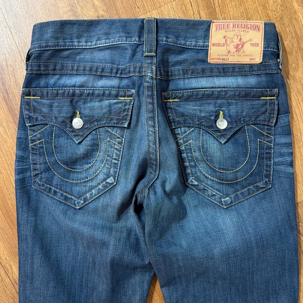 True Religion Billy Bootcut Jeans Mens 32x32 Medium Wash Made in USA Blue Denim - Picture 3 of 8